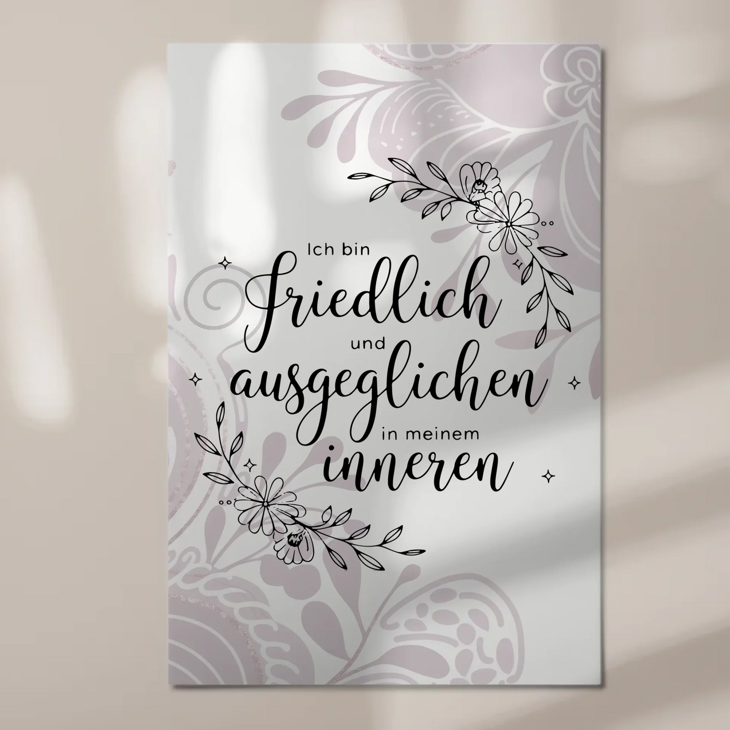 Affirmation Magnet Wandbild Ich bin friedlich und ausgeglichen