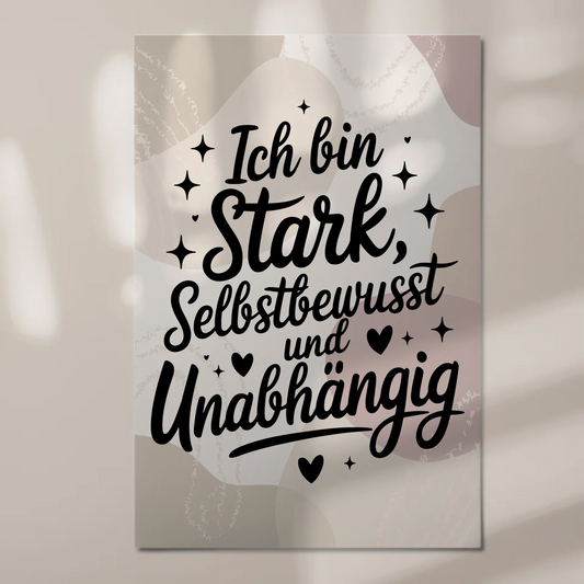 Affirmation Magnet Wandbild Ich bin stark und positiv