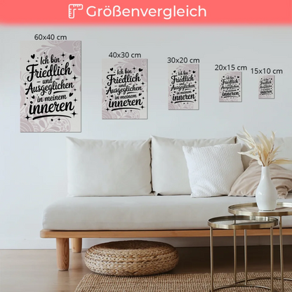Positives Wandbild Magnet: Ich bin friedlich und ausgeglichen