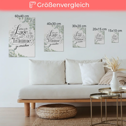Affirmation Magnet Wandbild Positiv Spruch Träume Erreichen