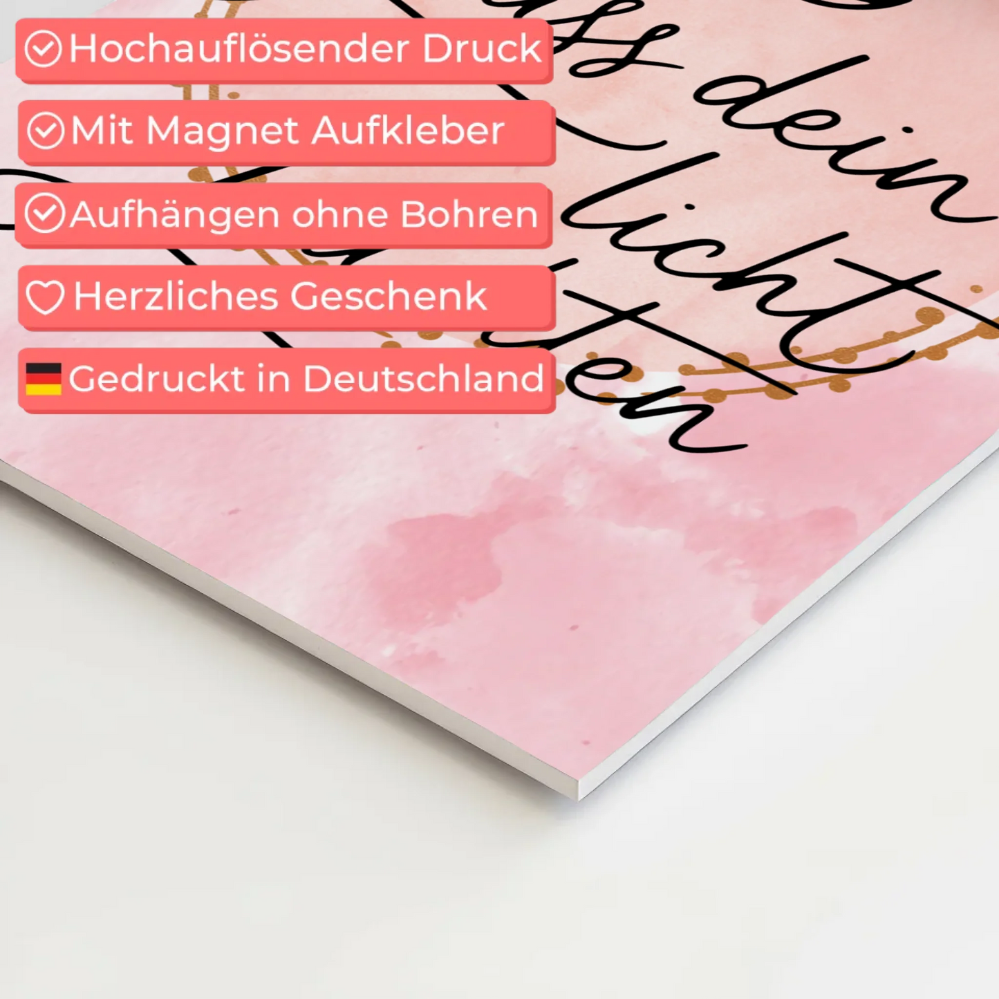 Sprüche Poster Magnetisch Affirmation Lass dein Licht leuchten