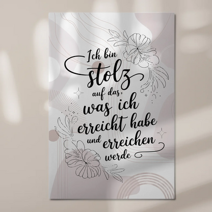 Affirmation Magnet Poster Spruch Ich bin stolz auf mich