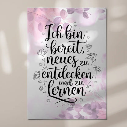 Positives Wandbild Magnet: Spruch Affirmation Ich bin bereit
