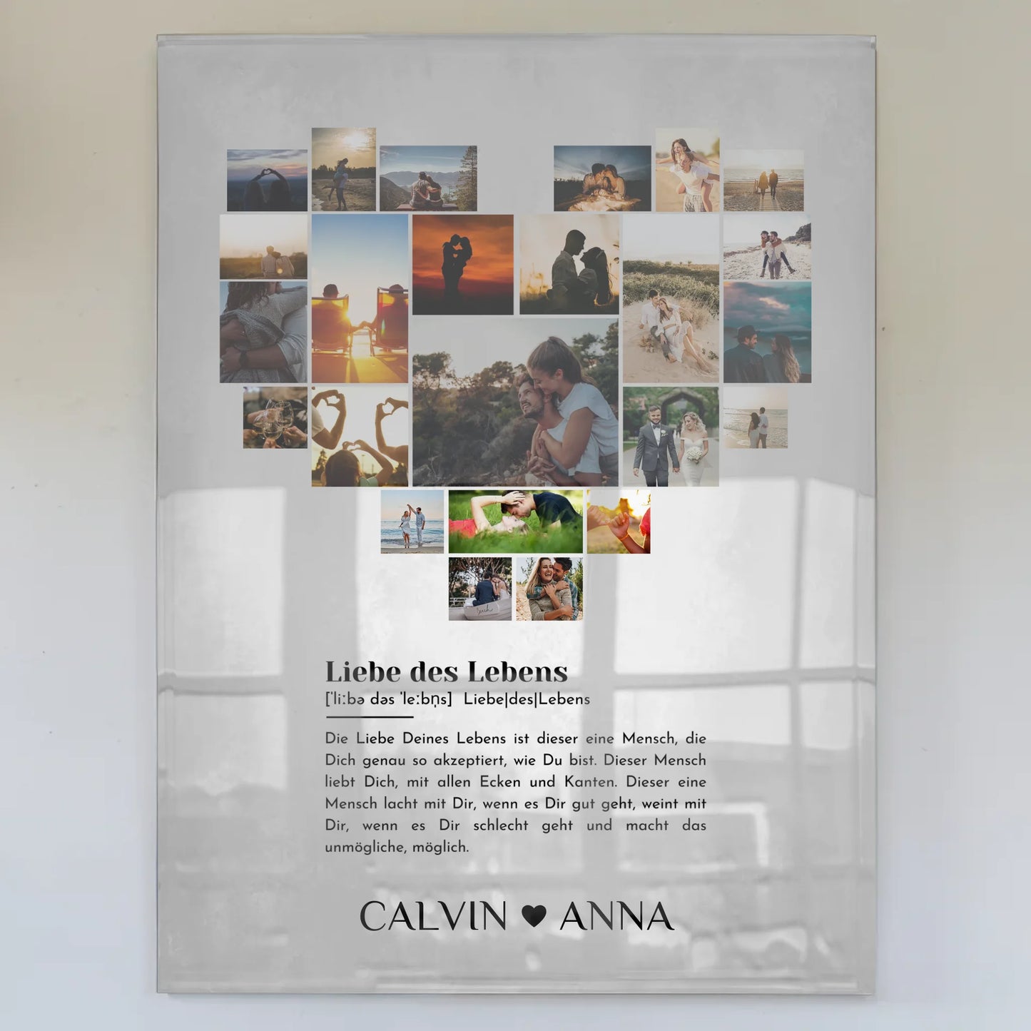 Acrylglas Bild Liebe Fotocollage Definition des Lebens