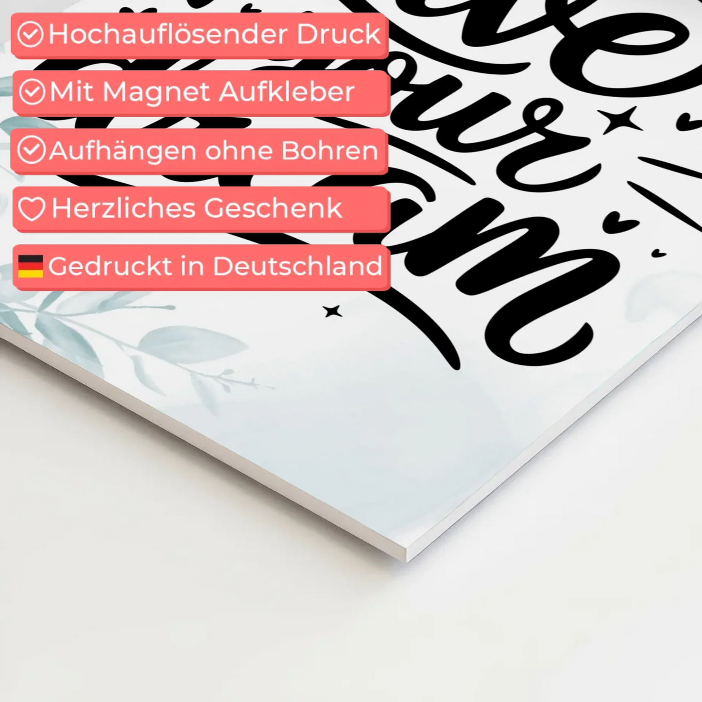 Magnet Poster mit Spruch Live your dream personalisiert