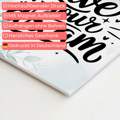 Magnet Poster mit Spruch Live your dream personalisiert