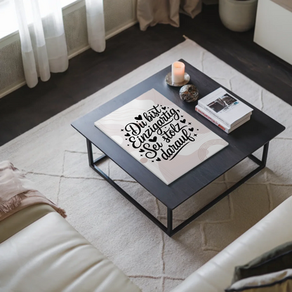 Spruch Fotoboard Magnet Wandbild - Du bist einzigartig