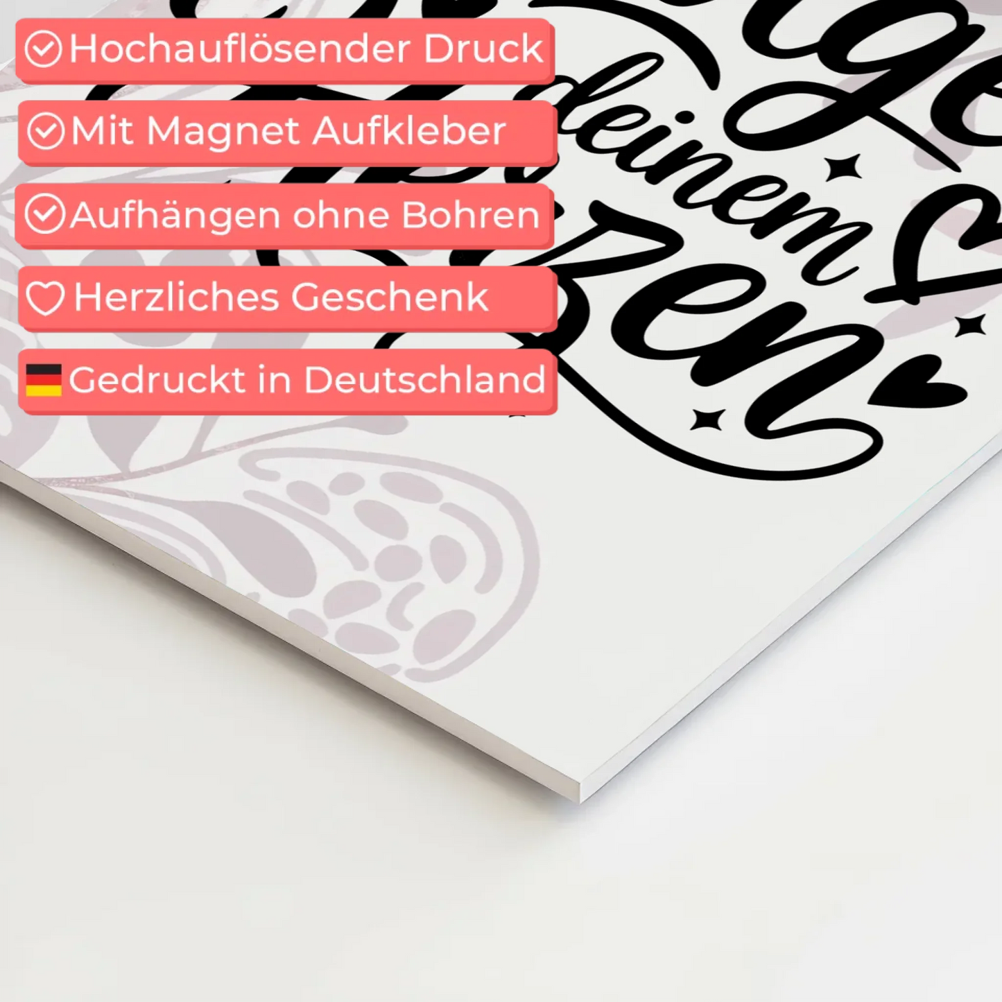 Magnet Poster mit Spruch Folge deinem Herzen Geschenk