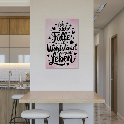Magnet Poster mit Spruch Affirmation für Fülle und Wohlstand