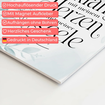 Magnetisches Wandbild Spruch Affirmation Herz Seele Fotoboard