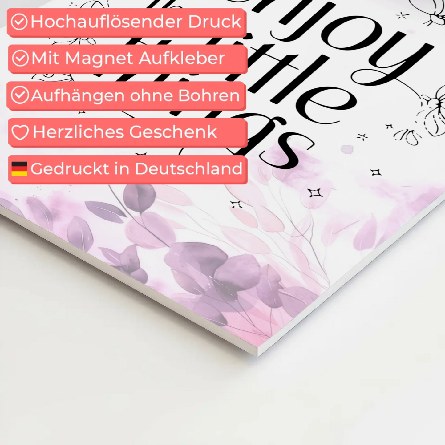 Magnet Poster Spruch Enjoy the Little Things Geschenk