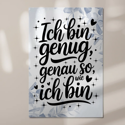 Affirmation Magnet Poster Spruch Ich bin genug personalisiert