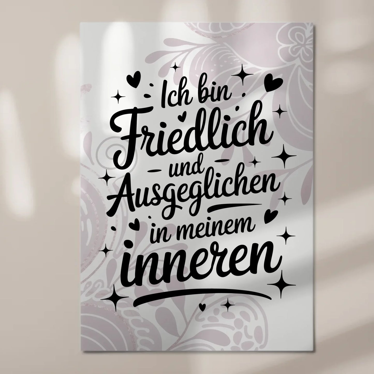 Positives Wandbild Magnet: Ich bin friedlich und ausgeglichen