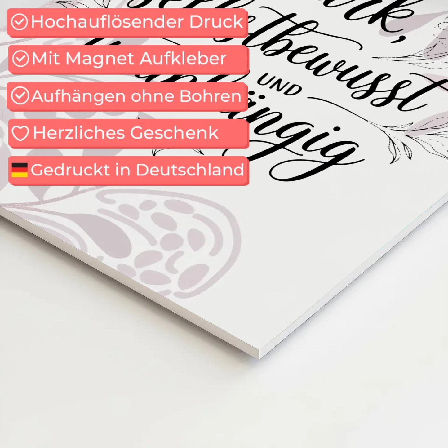 Affirmation Magnet Poster Ich bin stark selbstbewusst