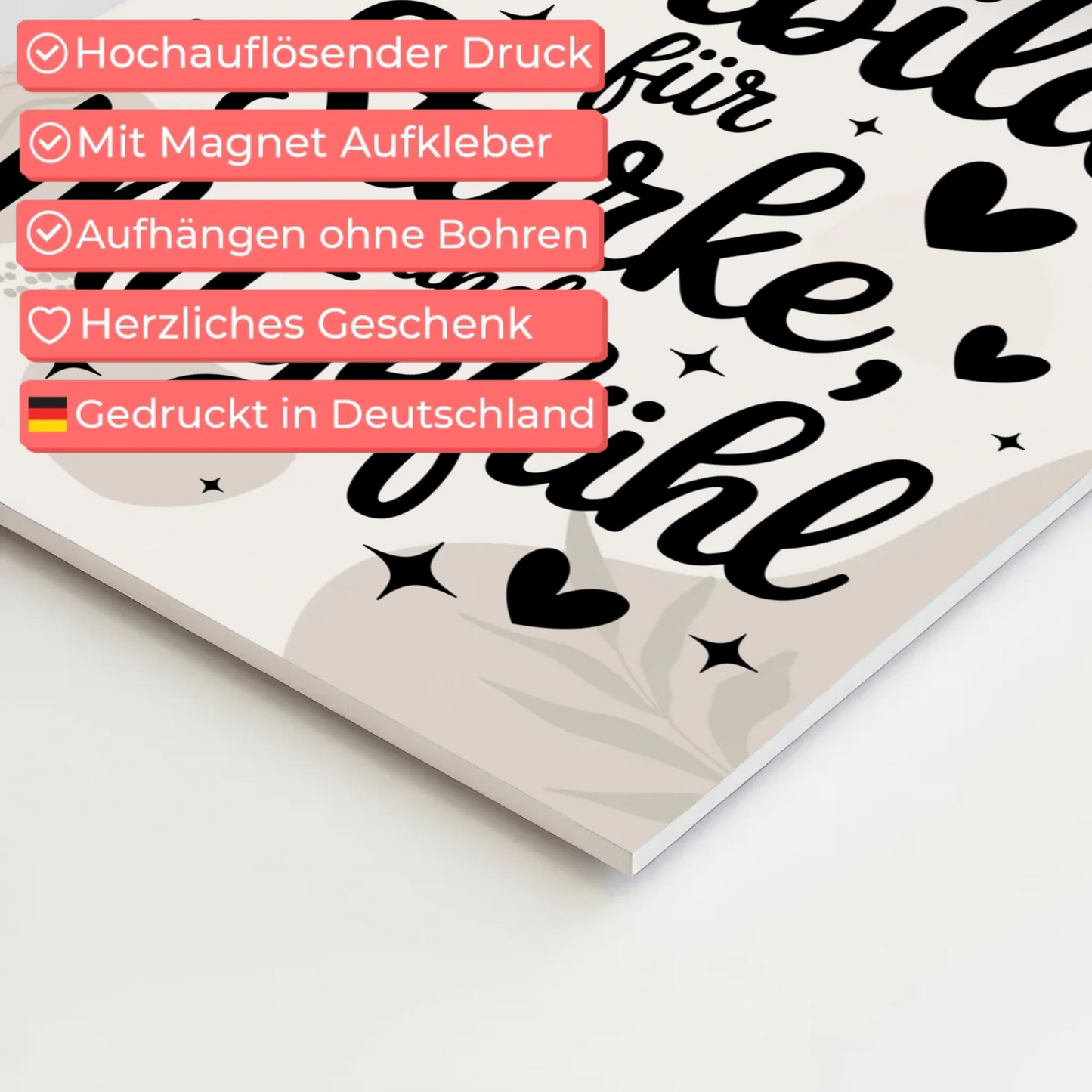 Magnetisches Wandbild Spruch Affirmation Vorbild Liebe