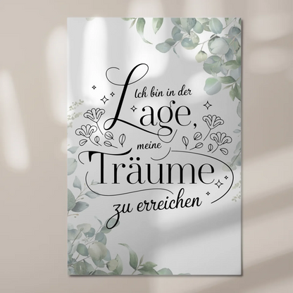 Affirmation Magnet Wandbild Positiv Spruch Träume Erreichen