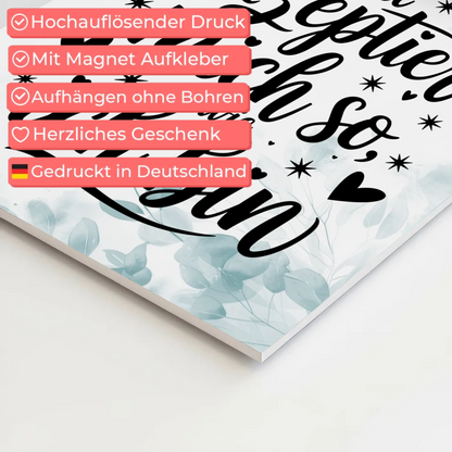 Magnet Poster mit Spruch Affirmation Positiv Ich liebe mich