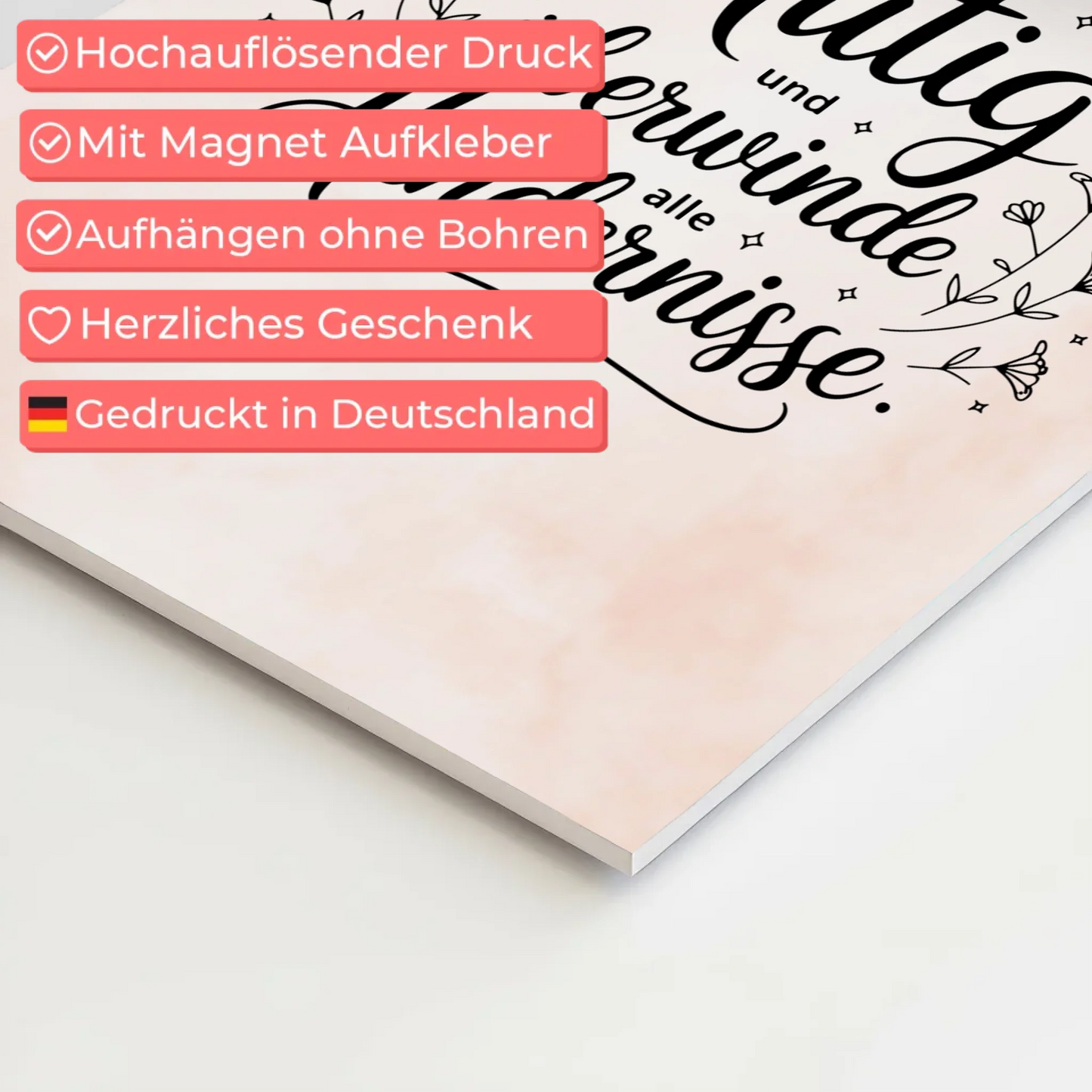 Affirmation Magnet Wandbild Ich bin mutig und stark