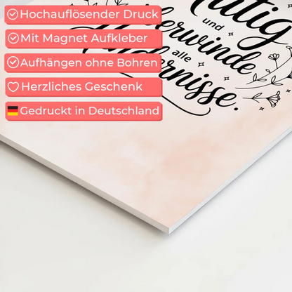 Affirmation Magnet Wandbild Ich bin mutig und stark