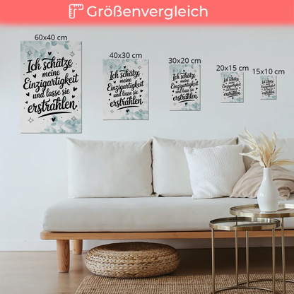 Magnetisches Wandbild Spruch Affirmation Einzigartigkeit