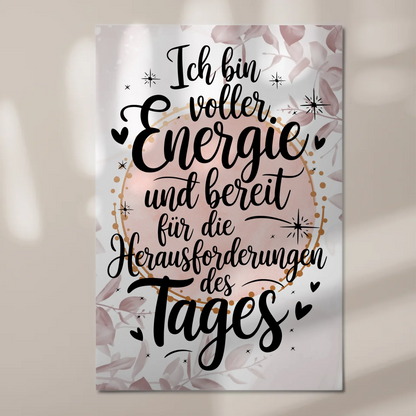 Positives Wandbild Magnet: Ich bin voller Energie Spruch