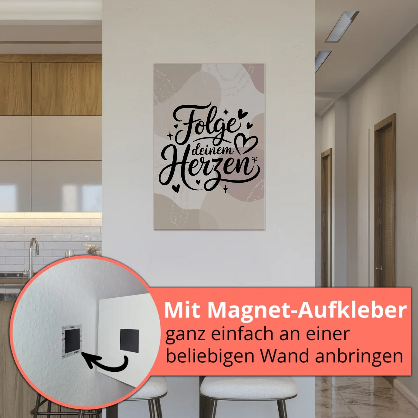 Magnet Poster Spruch Folge deinem Herzen Geschenkidee