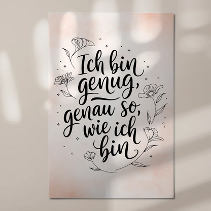 Affirmation Magnet Poster Ich bin genug positiv