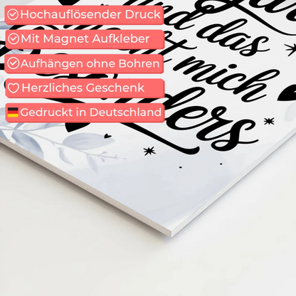 Spruch Affirmation Magnet Wandbild Ich bin einzigartig positiv