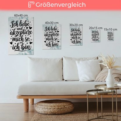 Magnet Poster mit Spruch Affirmation Positiv Ich liebe mich