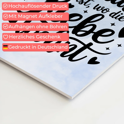 Sprüche Poster Magentisch Zuhause ist wo Liebe wohnt