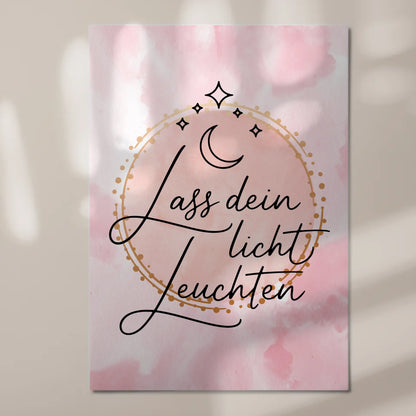Sprüche Poster Magnetisch Affirmation Lass dein Licht leuchten
