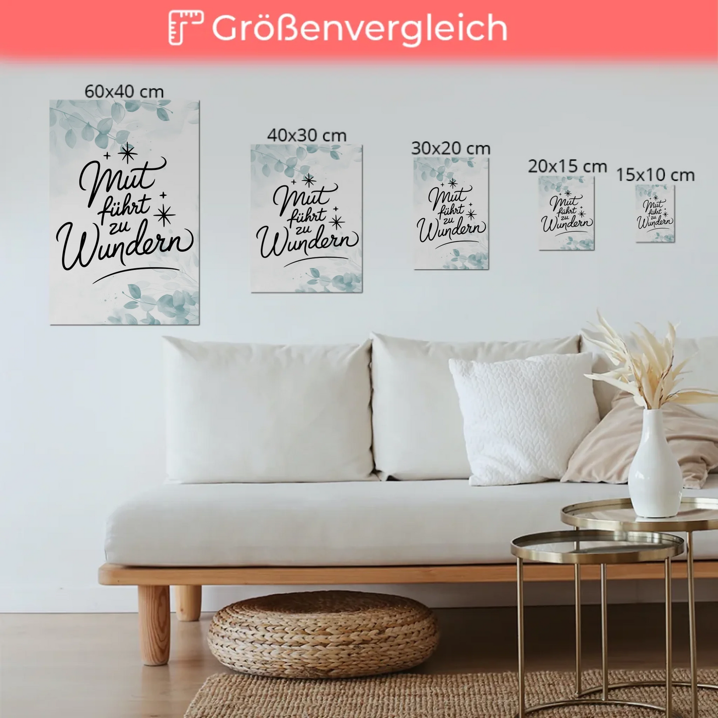 Magnetisches Sprüche Poster Affirmation Mut Wunder