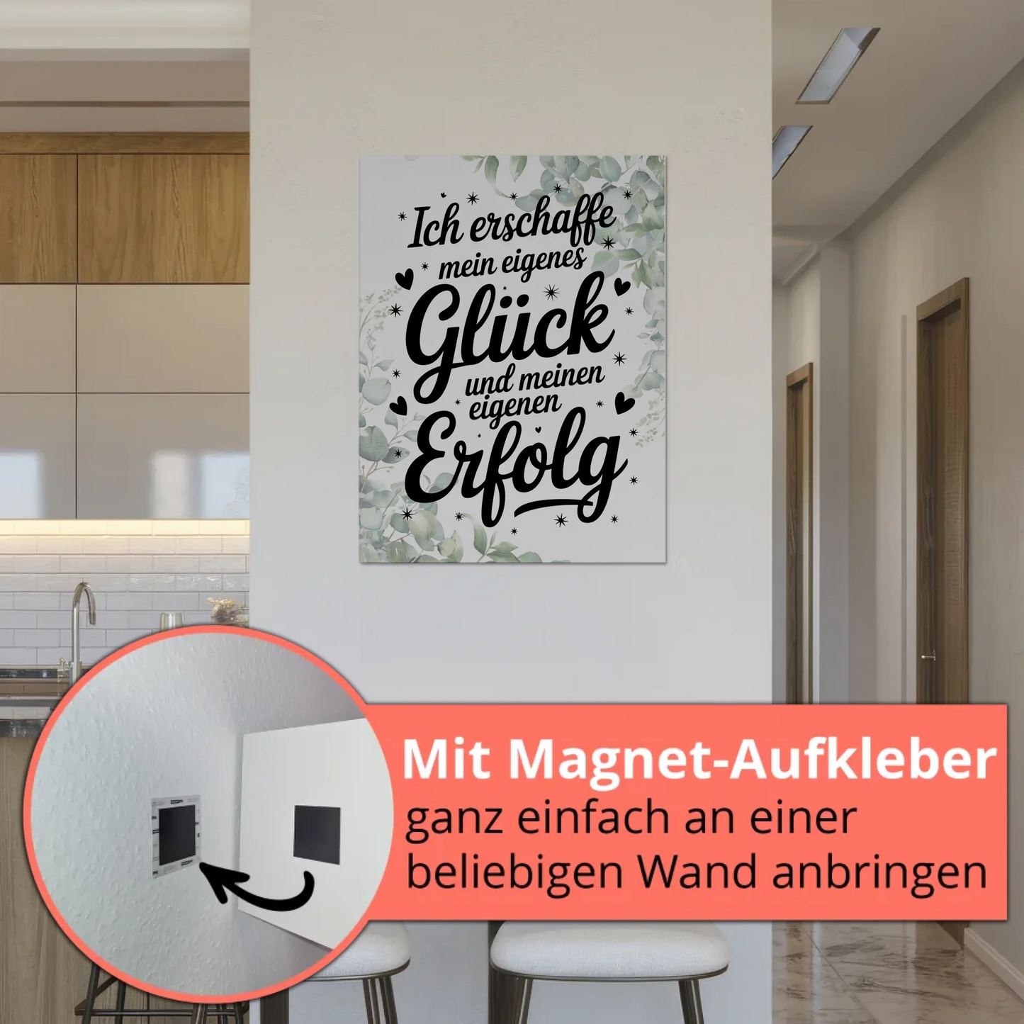 Affirmation Magnet Wandbild - Dein Glück und Erfolg