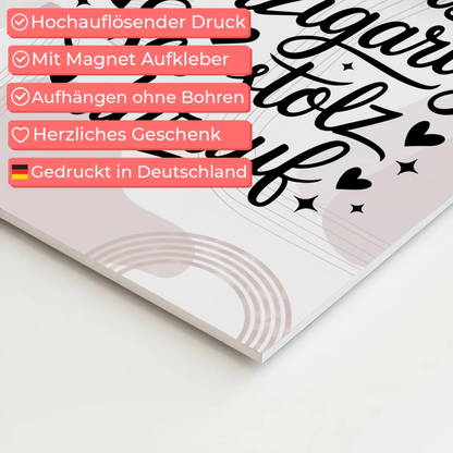 Spruch Fotoboard Magnet Wandbild - Du bist einzigartig