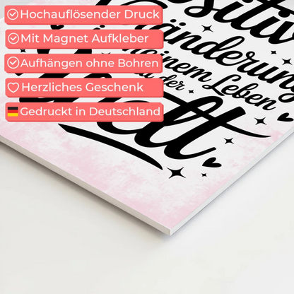Magnetisches Wandbild Spruch Affirmation Positiv Leben