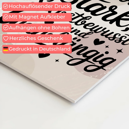 Affirmation Magnet Wandbild Ich bin stark und positiv