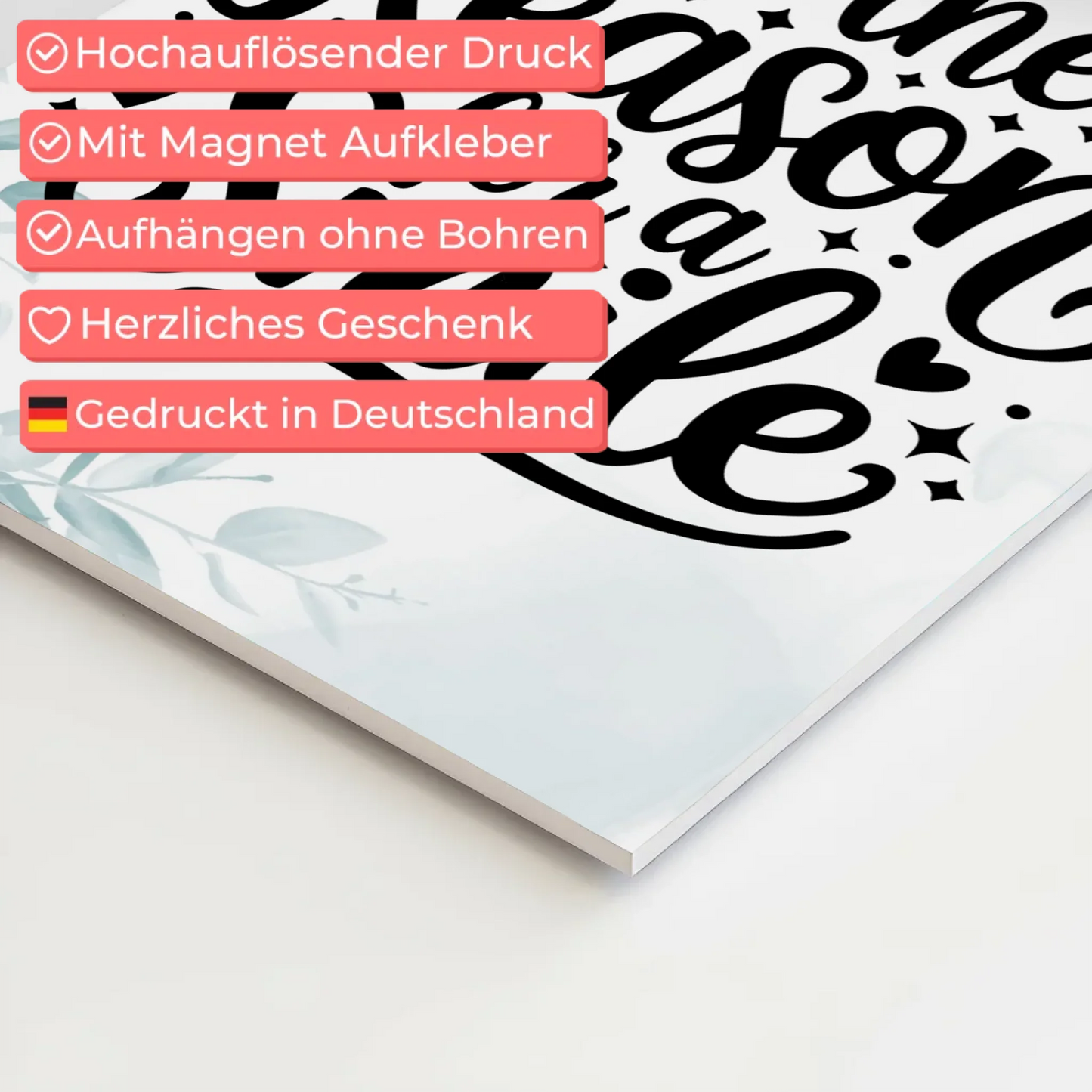 Spruch Fotoboard Magnet Wandbild Be the Reason for a Smile