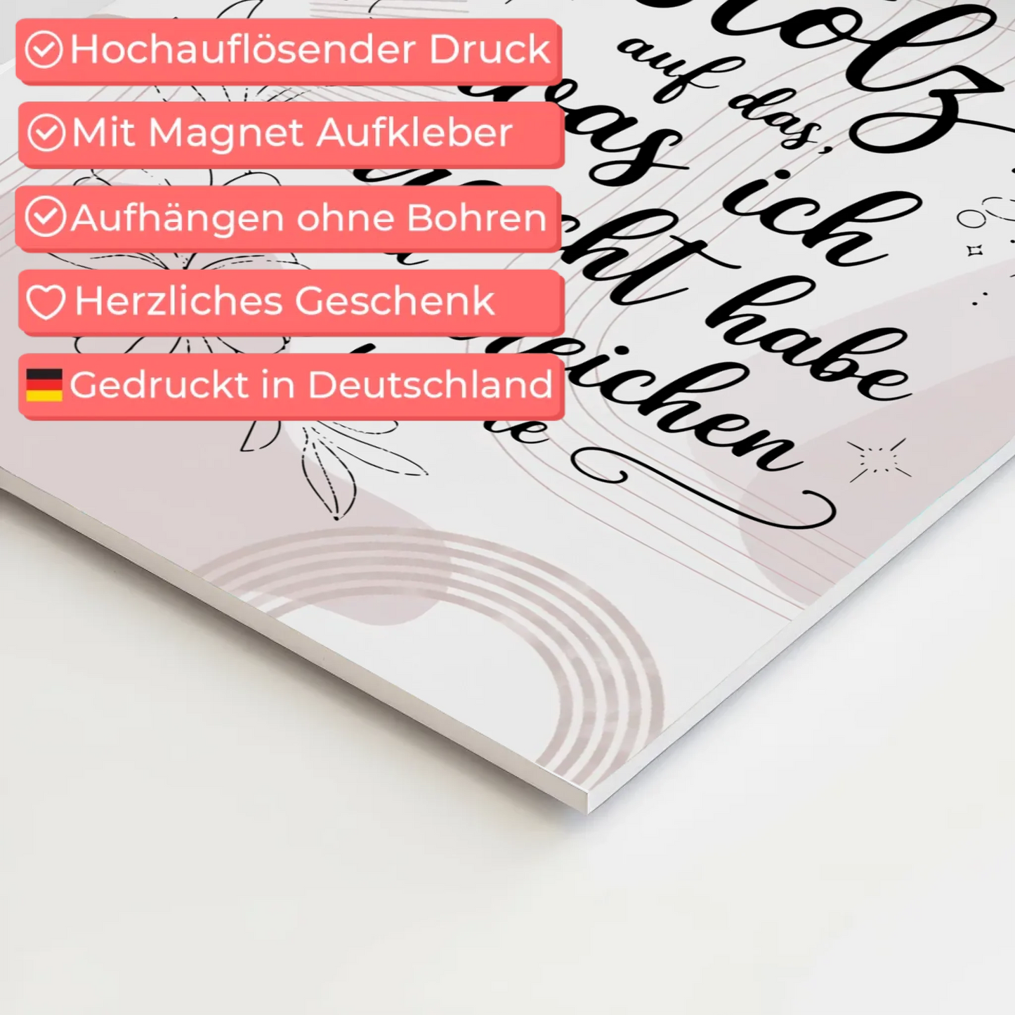 Affirmation Magnet Poster Spruch Ich bin stolz auf mich