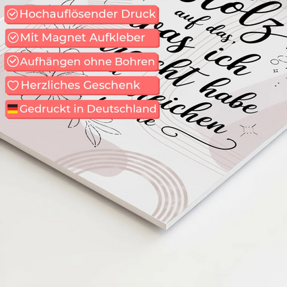 Affirmation Magnet Poster Spruch Ich bin stolz auf mich