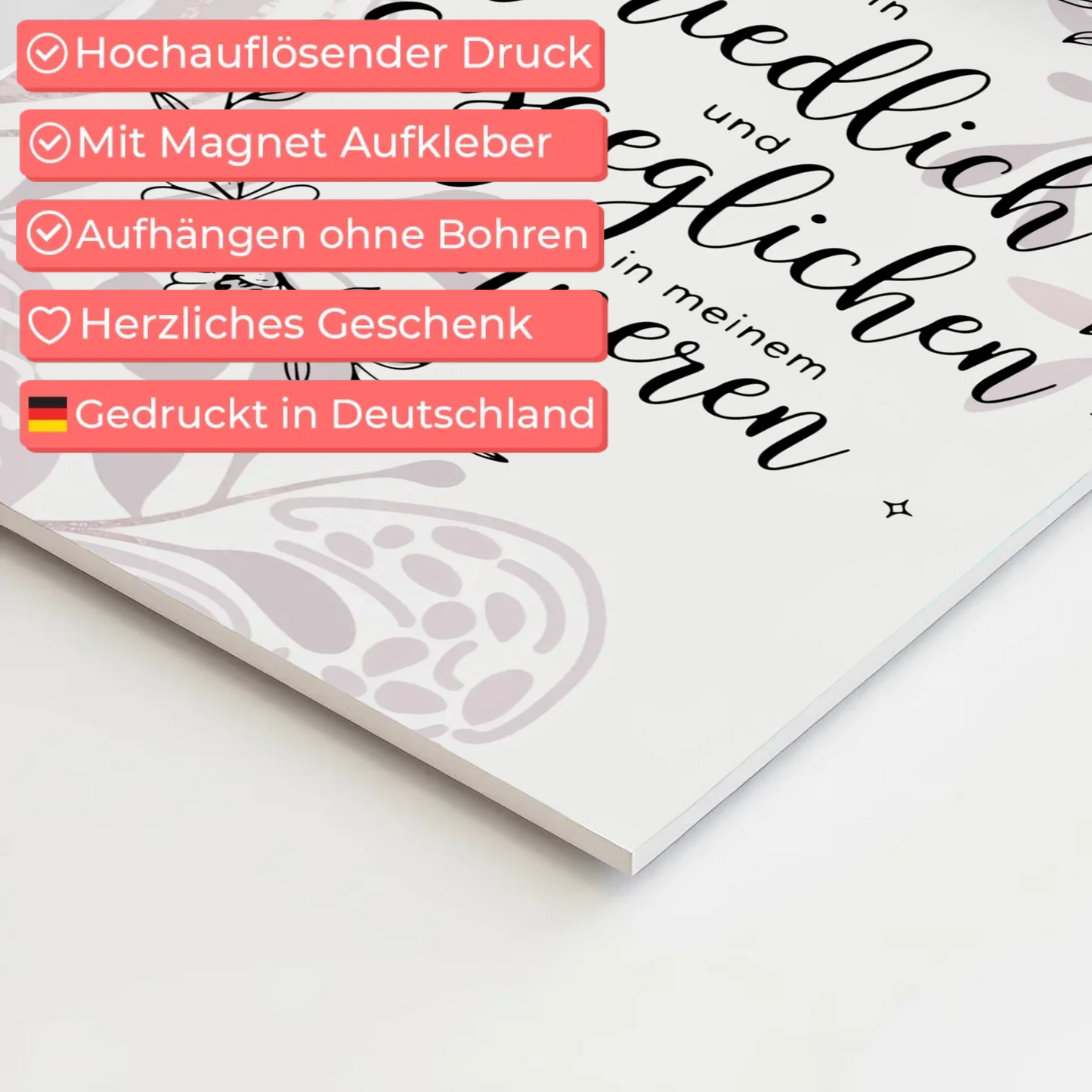 Affirmation Magnet Wandbild Ich bin friedlich und ausgeglichen