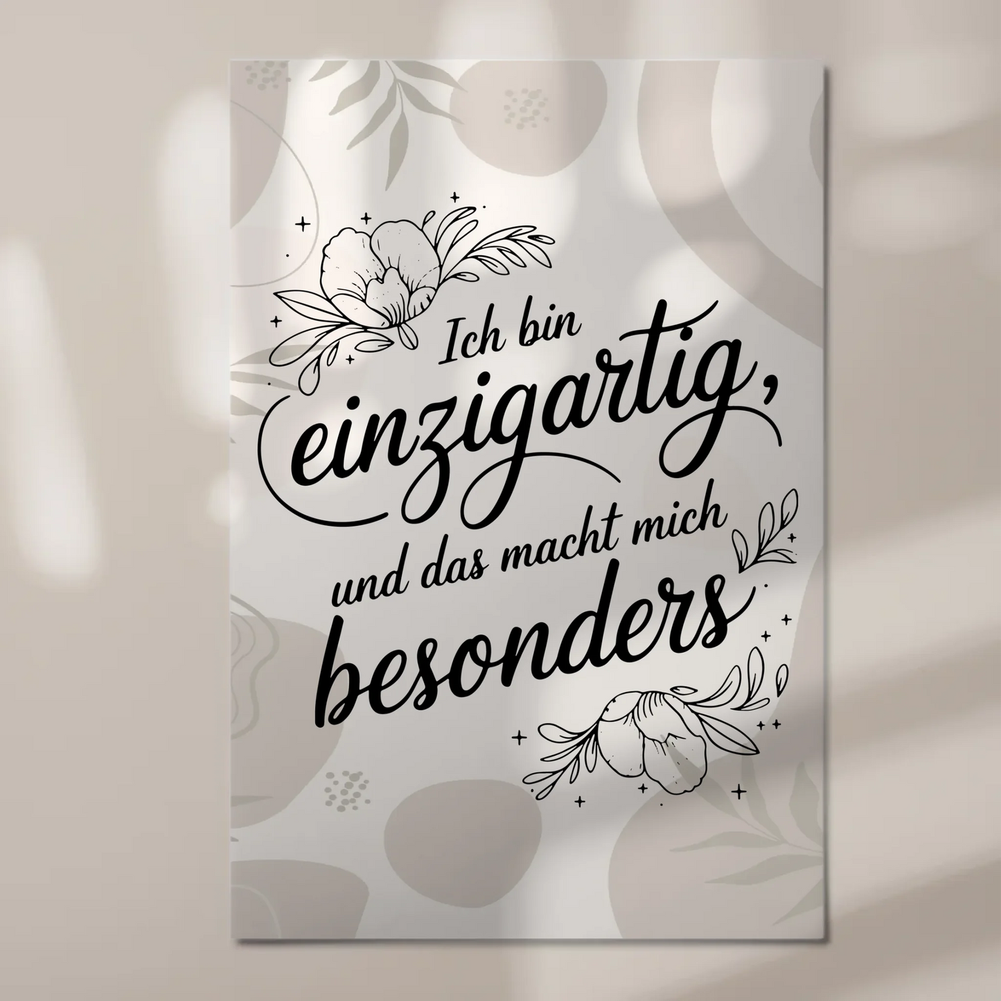 Magnetisches Sprüche Poster Affirmation Ich bin Einzigartig