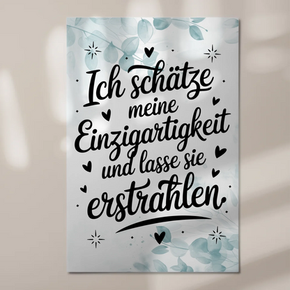Magnetisches Wandbild Spruch Affirmation Einzigartigkeit