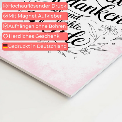 Affirmation Magnet Poster - Positive Gedanken und Freude