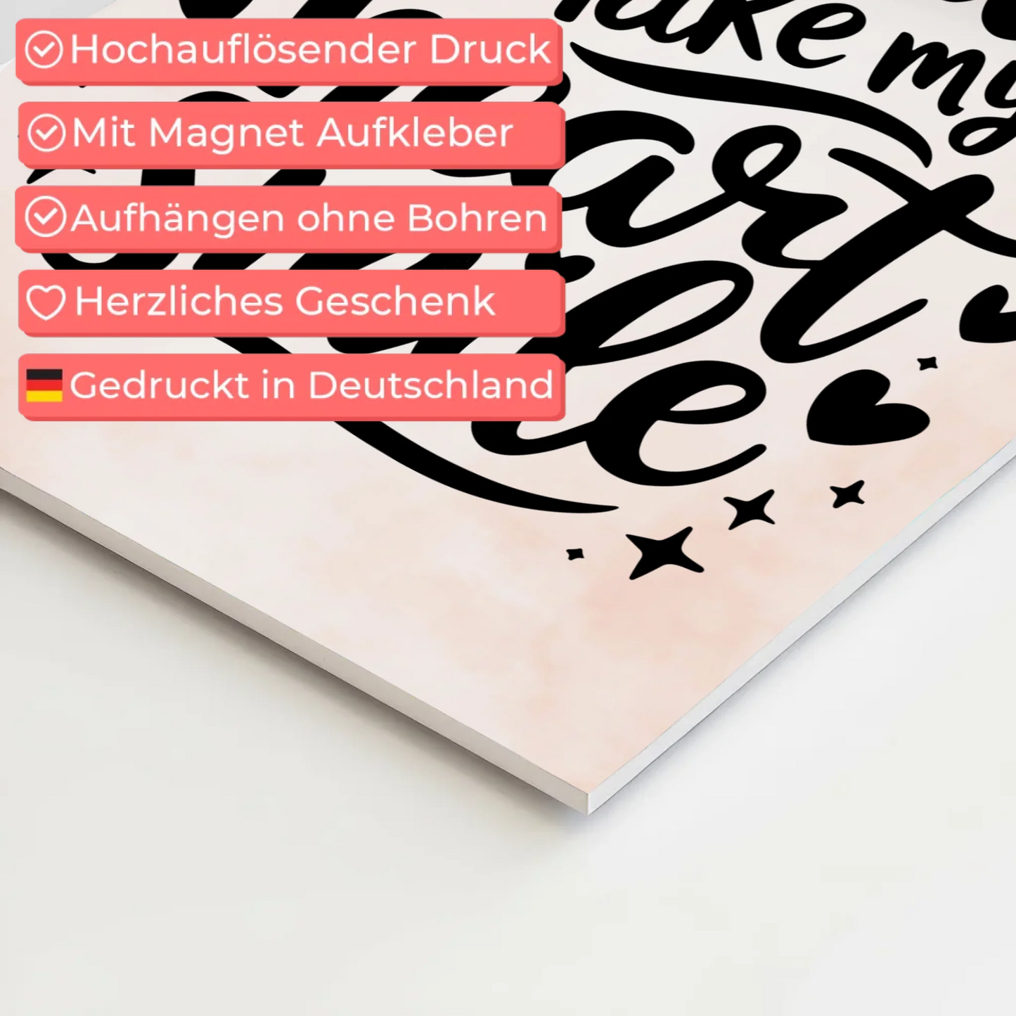 Magnet Poster Spruch You Make My Heart Smile Geschenk