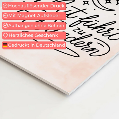 Magnetisches Wandbild Spruch Affirmation Mut Wunder