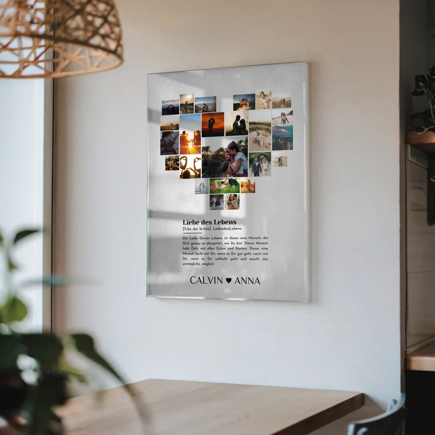 Acrylglas Bild Liebe Fotocollage Definition des Lebens