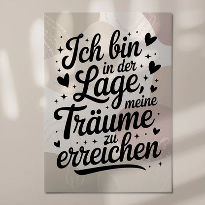 Sprüche Poster Magnetisch Affirmation Träume Erreichen