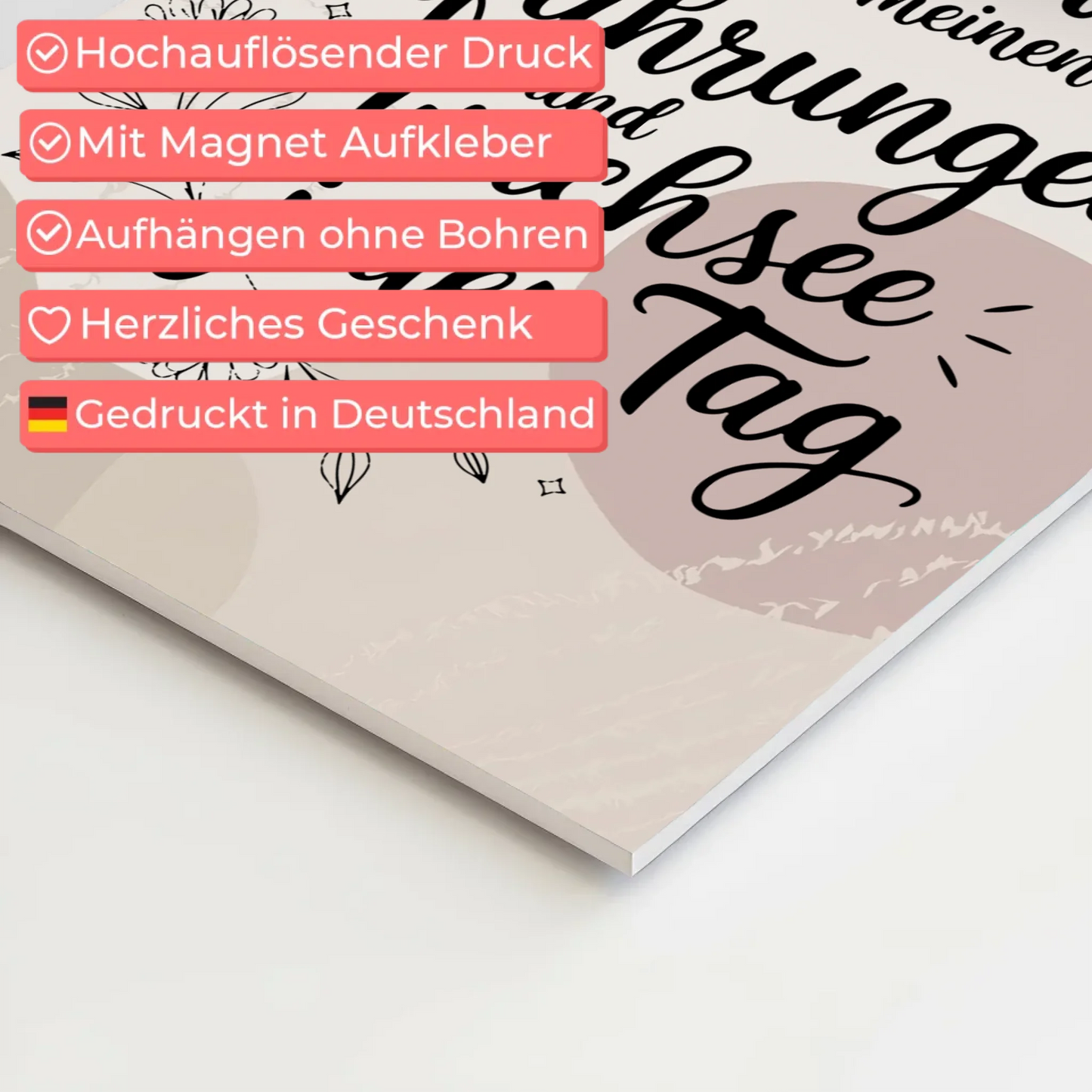 Affirmation Magnet Poster Spruch Ich lerne und wachse