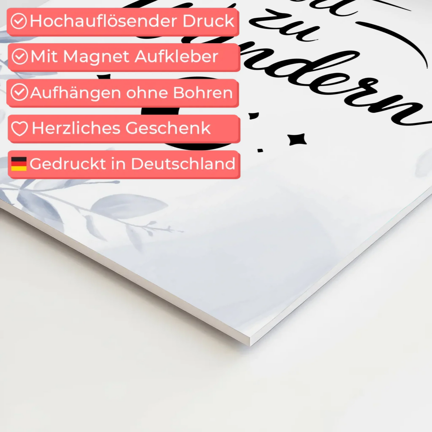 Magnetisches Sprüche Poster Affirmation Mut Wunder Fotoboard