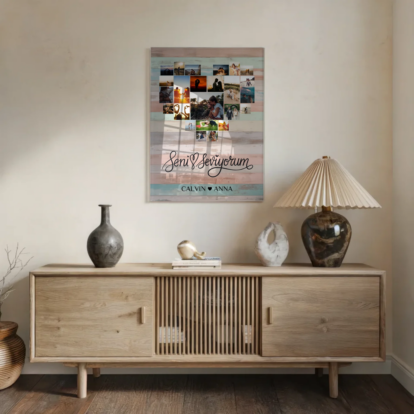 Personalisiertes Acrylglas Bild Liebe Fotocollage Seni Seviyorum